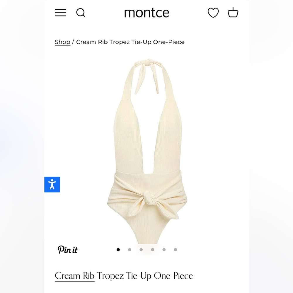 Montce Cream Rib Tropez Tie-Up one piece Swimsuit